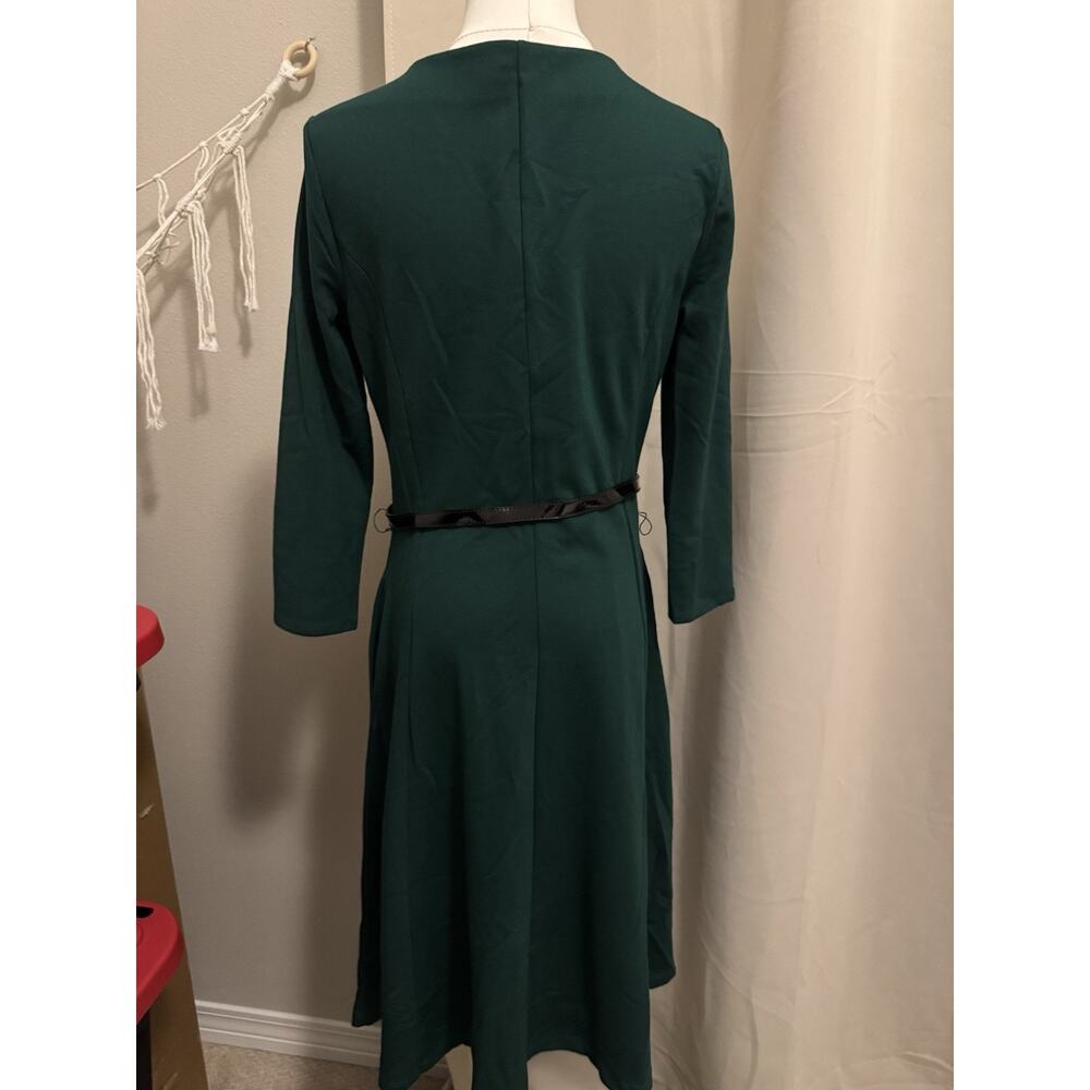 BOG2 Free Lands End Green a Line Dress With Belt NWOT S - Picture 5 of 7